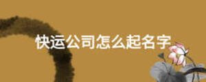 快運(yùn)公司怎么起名字
