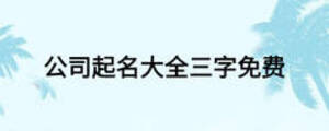 公司起名大全三字免費(fèi)