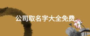 公司取名字大全免費(fèi)