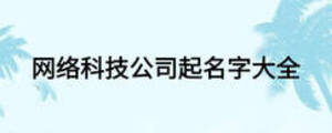 網(wǎng)絡科技公司起名字大全