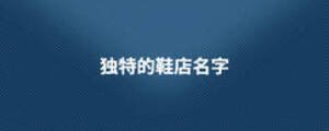 獨(dú)特的鞋店名字