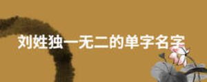 劉姓獨(dú)一無(wú)二的單字名字