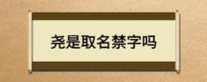 堯是取名禁字嗎