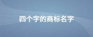 四個(gè)字的商標(biāo)名字
