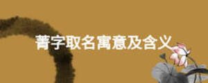 菁字取名寓意及含義