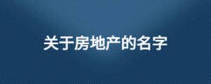 關于房地產的名字