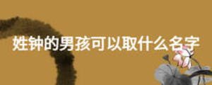 姓鐘的男孩可以取什么名字