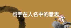 祤字在人名中的意思