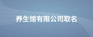 養(yǎng)生館有限公司取名