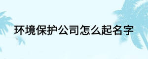 環(huán)境保護公司怎么起名字