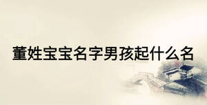 董姓寶寶名字男孩起什么名
