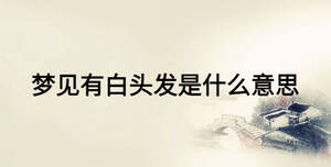 夢見有白頭發(fā)是什么意思