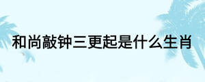 和尚敲鐘三更起是什么生肖