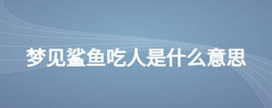 夢(mèng)見(jiàn)鯊魚吃人是什么意思
