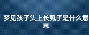 夢(mèng)見孩子頭上長虱子是什么意思