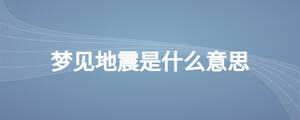 夢(mèng)見(jiàn)地震是什么意思