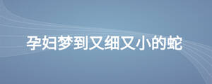 孕婦夢到又細又小的蛇