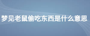 夢(mèng)見(jiàn)老鼠偷吃東西是什么意思